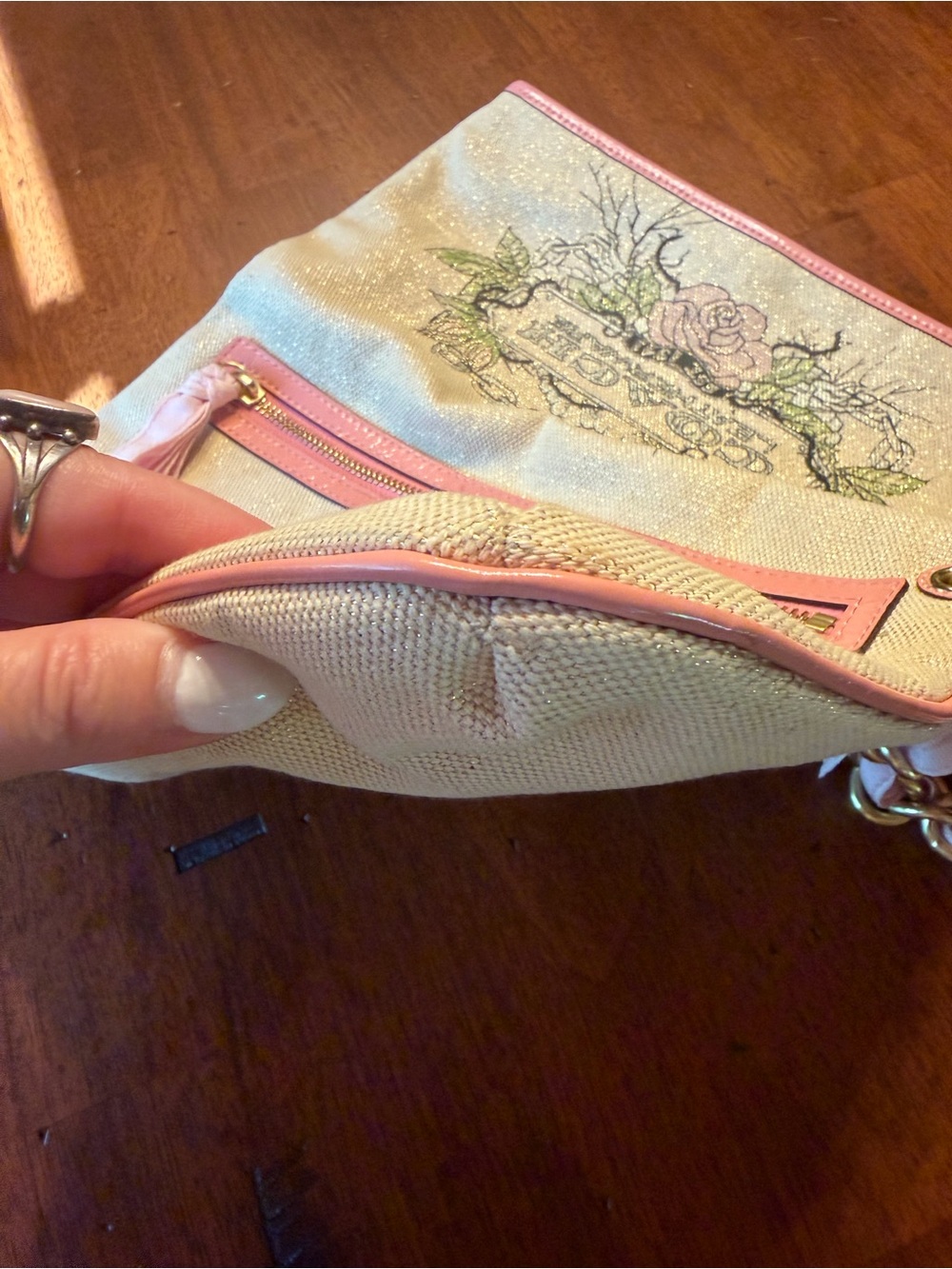 Coach RARE Y2K 2009 Limited Edition Tattoo Floral Canvas Fold-over LG Clutch - Picture 12 of 14